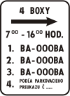 Dodatková tabuľka pre vyhradené parkovanie 